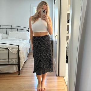 Polka dot midi skirt
